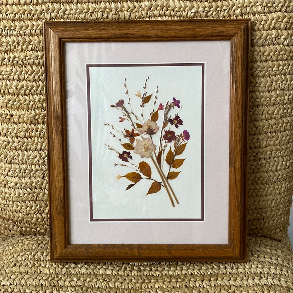 Pressed Flowers framed artwork vintage